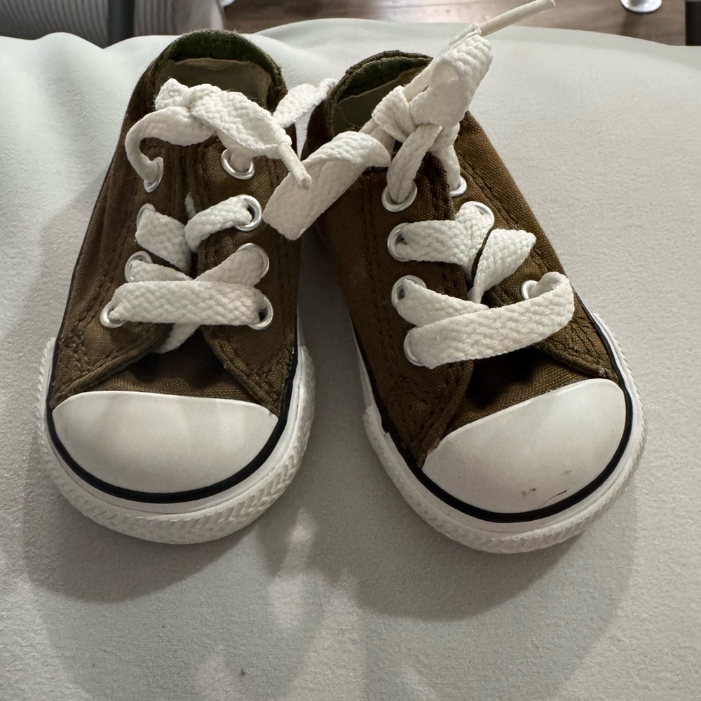 Kids Brown Canvas Sneakers